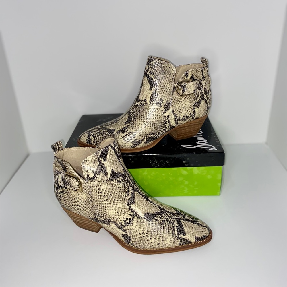 Sam Edelmann Neena Snake Print Booties